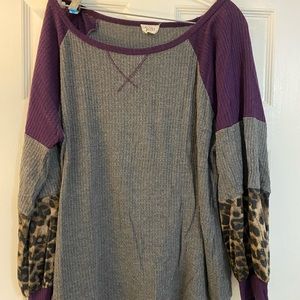 Waffle knit sweater